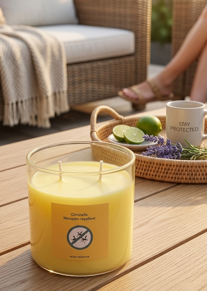 Mosquito repellent candle
